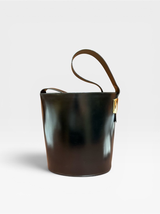 Gucci Handbags - 1990’s Vintage Structured Gucci Black Leather Shoulder Bag
